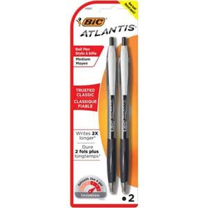 PEN BALLPOINT 2 PK BLACK ATLANTIS 14367