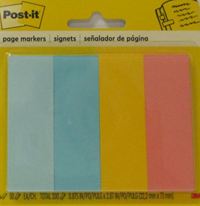 Post-It Page Markers 1X3 Asst Fluor 50Ct