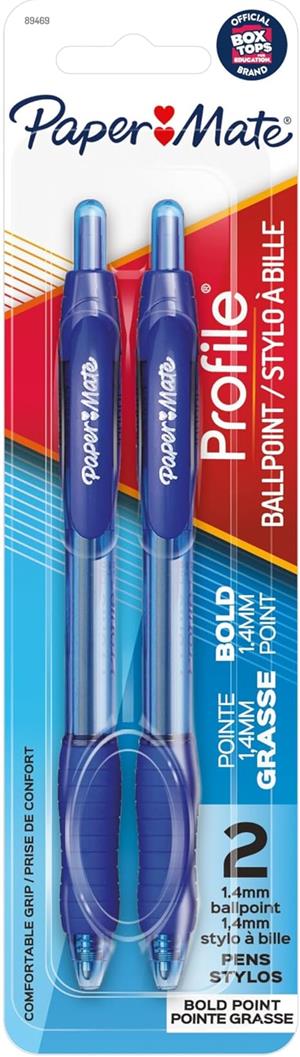 PEN BP PROFILE  BOLD BLUE 2PK 89469