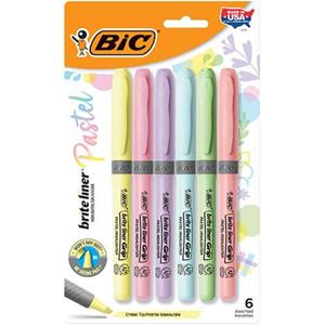 HIGHLIGHTER BRITELINER GRIP 6PK PASTEL 36411