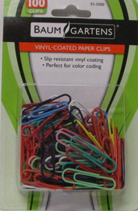 Paper Clips Vinyl Coated 100Ct