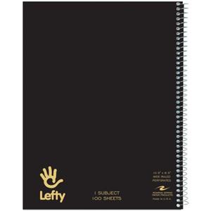 NOTEBOOK LEFTY 1 SUBJ 100 SHT ASSORTED COLORS