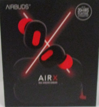 Wireless Earbuds Airx True Blk W/Red