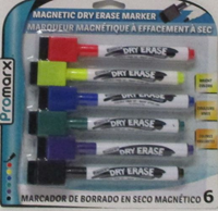6Ct Dry Erase Magnetic Marker