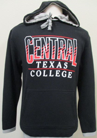 Black Hoodie Fleece W/Red Imprint