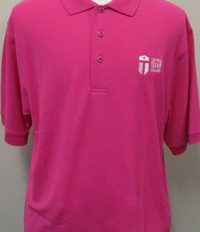 Polo White Shield Emb Pink