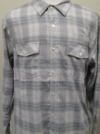 LONG SLV OMBRE PLAID SHIRT FROST GREY