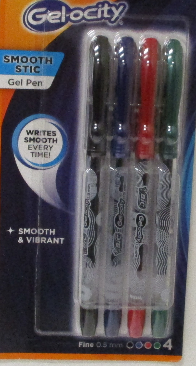 Bic Extra Smooth 4 Pk Gel Pens .7Mm 20134