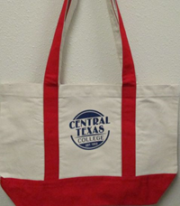 Tote Bag Red W/ Navy Imprint