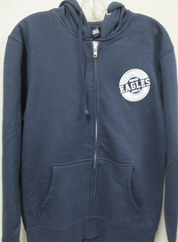 Full Zip Hood White Circle Imprint Navy