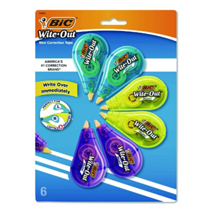 WITE OUT MINI CORRECTION TAPE 6 CT