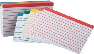 INDEX CARDS RULED COLOR CODED 3X5 100 CT 047532