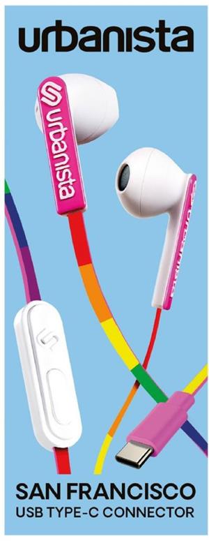 EARBUDS URBANISTA WIRED USB-C  RAINBOW