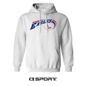 CTC swoosh logo with Flying Eagle, soft Ash Grey hoodie.