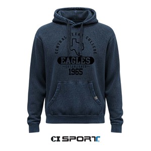 CTC branded soft hoodie in distressed wash colors.