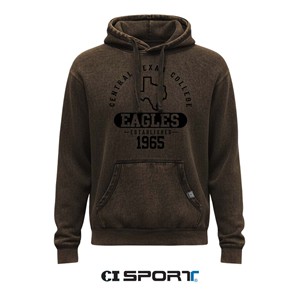 CTC branded soft hoodie in distressed wash colors.