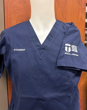 MEDICAL ASST. SCRUB TOP NAVY
